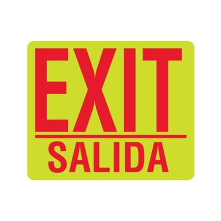 Luminescent Exit Salida 10x12 Sign